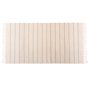 Embroidered Cream-colored Tassel Beach Towel