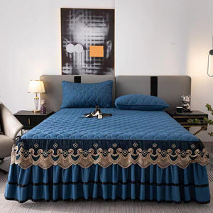 Royal Velvet Bedspread with Decorative Ruffled Skirt
